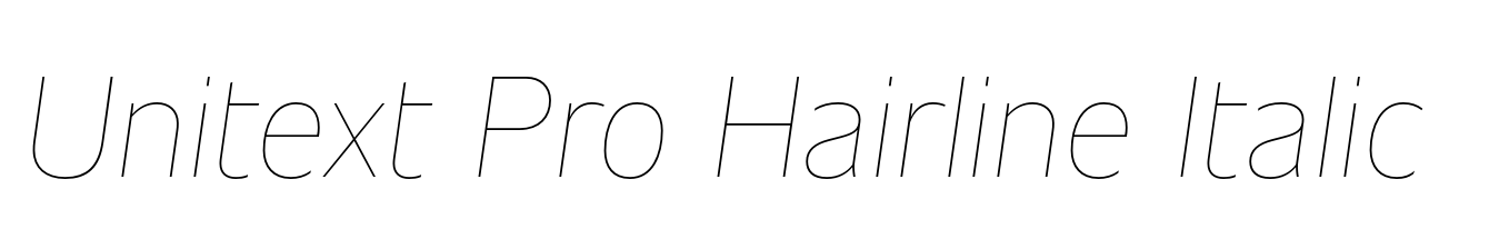 Unitext Pro Hairline Italic